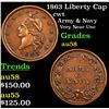 Image 1 : 1863 Liberty Cap Civil War Token 1c Grades Choice AU/BU Slider