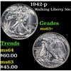 Image 1 : 1942-p Walking Liberty Half Dollar 50c Grades Select+ Unc