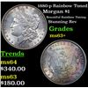 Image 1 : 1880-p Rainbow Toned Morgan Dollar $1 Grades Select+ Unc