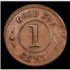 Image 3 : (1863) Knickerbocker Currency Civil War Token 1c Grades vf details