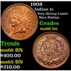Image 1 : 1908 Indian Cent 1c Grades GEM+ Unc BN