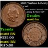 Image 1 : 1863 Turban Liberty Civil War Token 1c Grades Select Unc BN