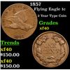 Image 1 : 1857 Flying Eagle Cent 1c Grades xf