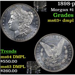 1898-p Morgan Dollar $1 Grades Select Unc+ DMPL
