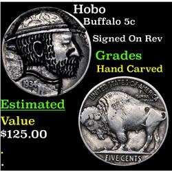 Hobo Buffalo Nickel 5c Grades Hand Carved