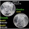 Image 1 : 1923-p Peace Dollar $1 Grades Select Unc