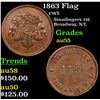 Image 1 : 1863 Flag Civil War Token 1c Grades Choice AU