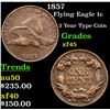 Image 1 : 1857 Flying Eagle Cent 1c Grades xf+