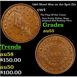 1863 Shoot Him on the Spot Dix Civil War Token 1c Grades Choice AU