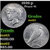Image 1 : 1926-p Peace Dollar $1 Grades Select Unc