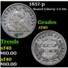 Image 1 : 1857-p Seated Liberty Half Dime 1/2 10c Grades xf