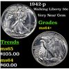 Image 1 : 1942-p Walking Liberty Half Dollar 50c Grades Choice+ Unc