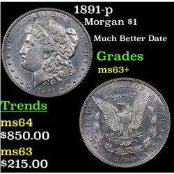 1891-p Morgan Dollar $1 Grades Select+ Unc