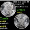 Image 1 : 1883-o /o Vam 34 Morgan Dollar $1 Grades Choice+ Unc