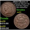 Image 1 : 1832 Choen-2 Classic Head half cent 1/2c Grades Select AU