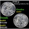 Image 1 : 1946-p Walking Liberty Half Dollar 50c Grades Select+ Unc