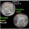 Image 1 : 1922-p Peace Dollar $1 Grades Choice Unc