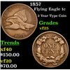 Image 1 : 1857 Flying Eagle Cent 1c Grades vf+