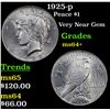Image 1 : 1925-p Peace Dollar $1 Grades Choice+ Unc
