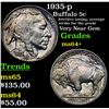Image 1 : 1935-p Buffalo Nickel 5c Grades Choice+ Unc