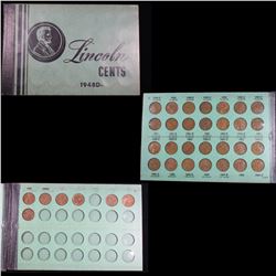 Partial Lincoln Cent Book 1948-1961 35 Coins Grades