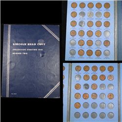 Partial Lincoln Cent Book 1941-1958 39 Coins Grades