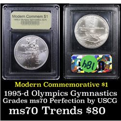 1995-d Olympics Gymnastics Modern Commem Dollar $1 Graded ms70, Perfection By USCG