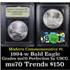 Image 1 : 1994-w Prisoner of War Modern Commem Dollar $1 Graded ms70, Perfection By USCG