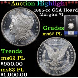 ***Auction Highlight*** NGC 1885-cc GSA Hoard Morgan Dollar 1 Graded ms62 PL By NGC (fc)