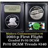 Image 1 : Proof 2003-P First Flight Modern Commem Dollar $1 Graded GEM++ Proof Deep Cameo By USCG