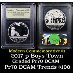 Proof 2017-P Boys Town Centennial Modern Commem Dollar $1 Graded GEM++ Proof Deep Cameo By USCG