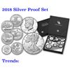 Image 1 : 2018 United States Mint Limited Edition Silver Proof Set 8 coins