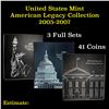 Image 1 : Group of 3 United States Mint American Legacy Collection 2005-2007 39 coins