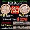 Image 1 : Mixed small cents 1c orig shotgun roll, 1920-d Wheat Cent, 1899 Indian Cent other end, McDonalds Wra