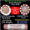 Image 1 : Mixed small cents 1c orig shotgun roll, 1917-d Wheat Cent, 1858 Indian Cent other end, N.F. String &