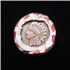 Image 2 : Mixed small cents 1c orig shotgun roll, 1918-s Wheat Cent, 1899 Indian Cent other end, N.F. String &