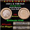 Image 1 : Lincoln Wheat cent 1c orig roll, 1909-s end, VDB other end