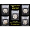 Image 1 : 5 Unc Morgan $1 Graded By PCGS Mixed Dates From The McClaren Collection