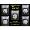 Image 1 : 5 Unc Morgan $1 Graded By PCGS Mixed Dates From The McClaren Collection