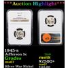 Image 1 : ***Auction Highlight*** NGC 1945-s Jefferson Nickel 5c Graded ms67 By NGC (fc)