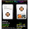 Image 1 : ***Auction Highlight*** NGC 1945-s Lincoln Cent 1c Graded ms67 rd By NGC (fc)