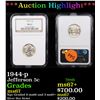 Image 1 : ***Auction Highlight*** NGC 1944-p Jefferson Nickel 5c Graded ms67 By NGC (fc)