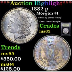 ***Auction Highlight*** 1882-p Morgan Dollar $1 Graded GEM Unc By USCG (fc)