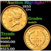Image 1 : ***Auction Highlight*** 1853 Gold Dollar $1 Graded Select+ Unc By USCG (fc)