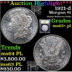 ***Auction Highlight*** 1921-d Morgan Dollar $1 Graded Select Unc+ PL By USCG (fc)