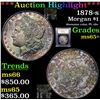 Image 1 : ***Auction Highlight*** 1878-s Morgan Dollar $1 Graded GEM+ Unc By USCG (fc)