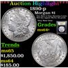 Image 1 : ***Auction Highlight*** 1890-p Morgan Dollar $1 Graded Choice+ Unc By USCG (fc)