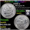 Image 1 : ***Auction Highlight*** 1896-o Morgan Dollar $1 Graded Select Unc By USCG (fc)