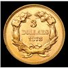 Image 3 : ***Auction Highlight*** 1878 Three Dollar Gold 3 Graded Choice AU/BU Slider+ By USCG (fc)
