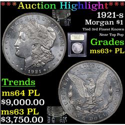 ***Auction Highlight*** 1921-s Morgan Dollar $1 Graded Select Unc+ PL By USCG (fc)